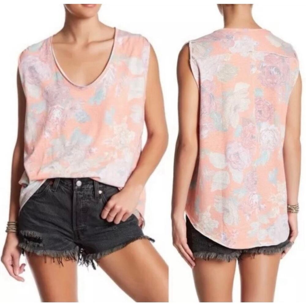 We The Free Free People Gardenia Print‎ Hi-Low Tank Top